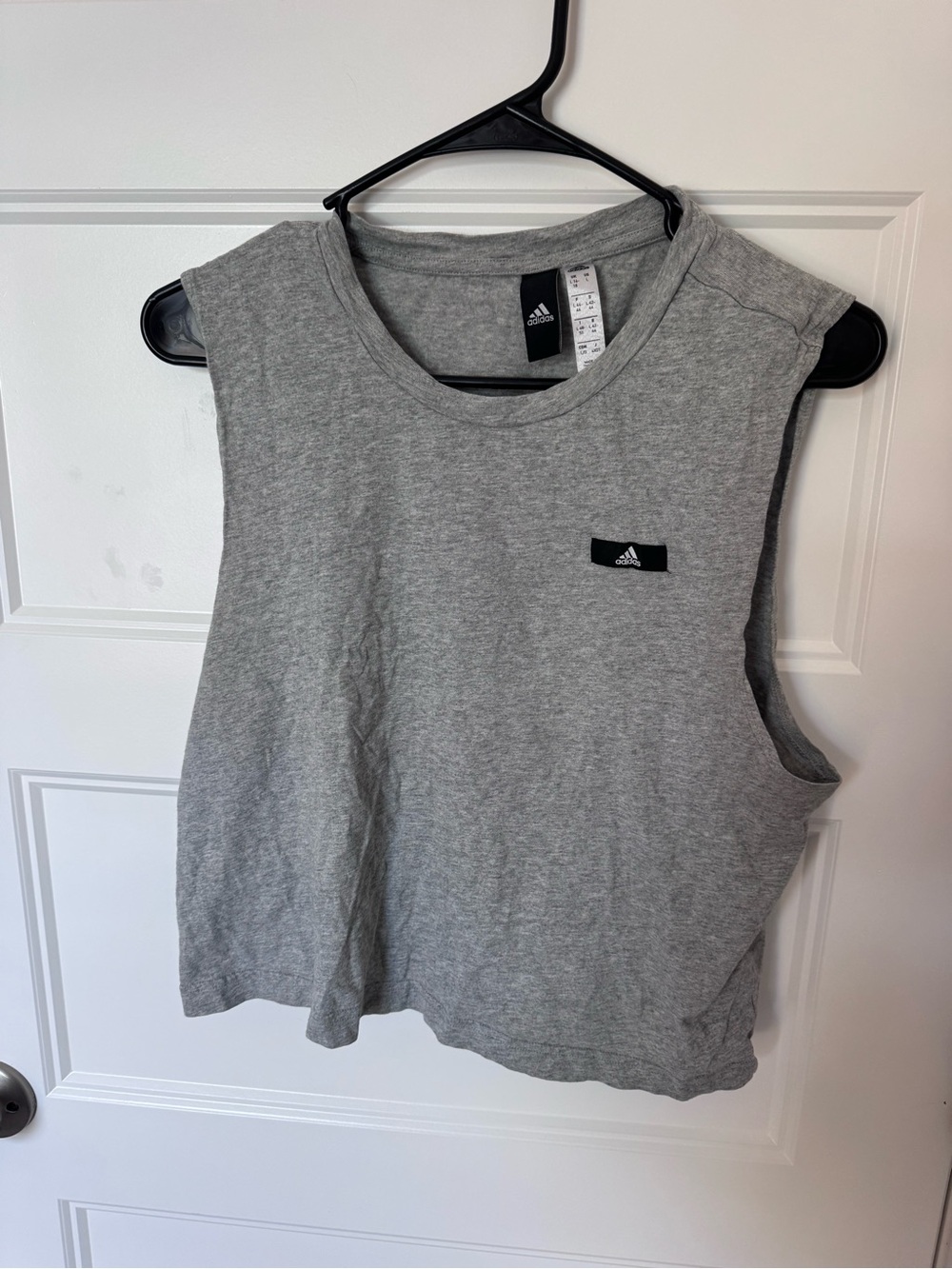 adidas Light Gray Women's Muscle Tee Crop Tank